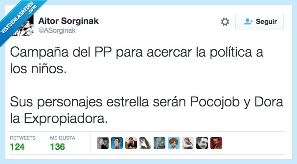 campaña,PP,acercar,política,niños,personaje,estrella,Pocojob,Dora,exploradora,expropiadora,corrupción