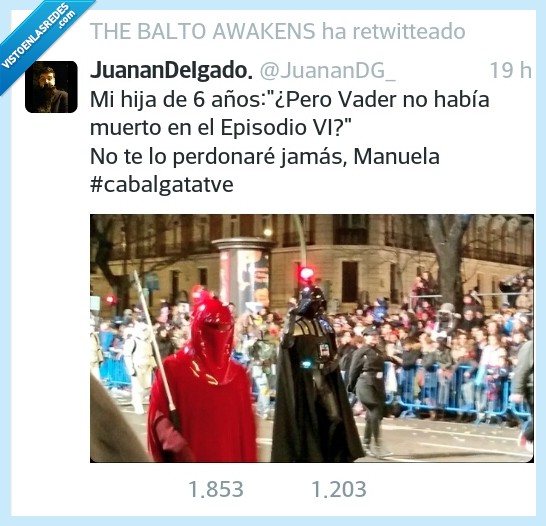 darth vader,Star Wars,desfile,carmena,morir,hijo,perdonare