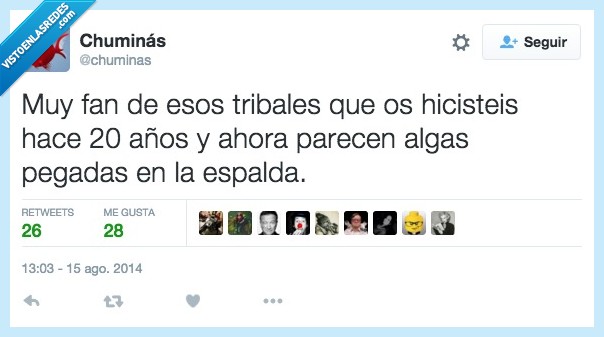 fan,muy,tribal,tatuaje,20,años,espalda,alga,asco