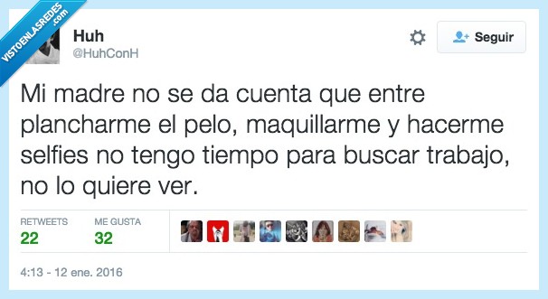 madre,cuenta,planchar,pelo,selfie,maquillar,buscar,trabajo,nini