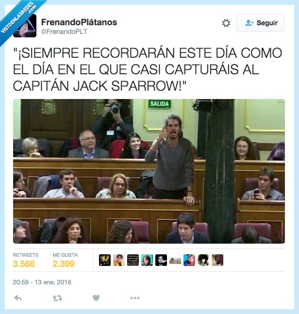 Alberto Rodriguez,dia,recordar,rastas,congreso,Jack Sparrow,Piratas del Caribe,película