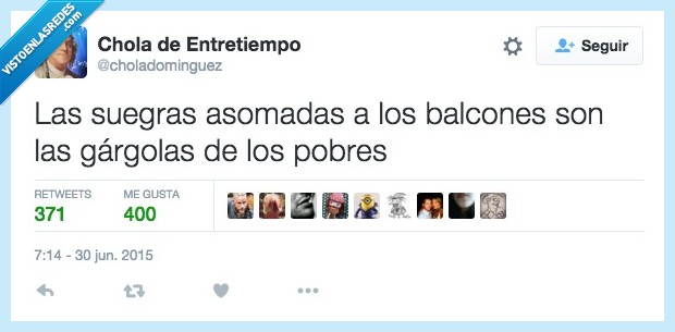 suegra,asomada,balcon,gargola,pobre