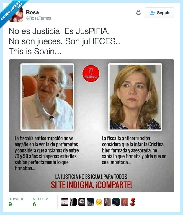 Infanta Cristina,juicio,juez,fiscalia,preferentes,anciano,estudios,analfabetos,sabia,saber,hacer,vergüenza,corrupción