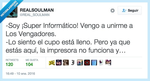 super,informatico,heroe,unir,vengadores,cupo,lleno,impresora,mirar,ordenador,arreglar
