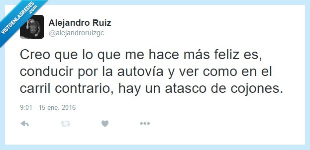 humor,rencor,españa,autovia,autopista,atasco,dirección,carril,contrario,trafico