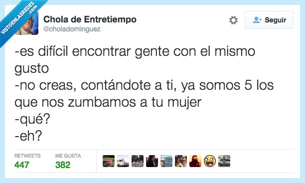 dificil,encontrar,gente,mismo,gusto,contar,cinco,zumbamos,zumbar,mujer,cuernos
