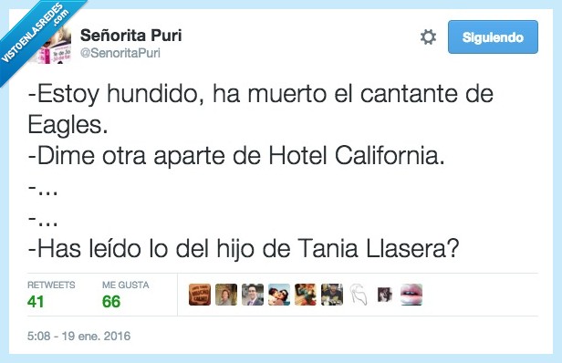 hundido,muerto,morir,cantante,Eagles,Glenn,Tania Llasera,hijo