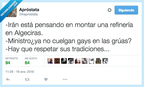 iran,montar,refineria,Algeciras,ministro,gau,colgar,grua,respetar,tradición