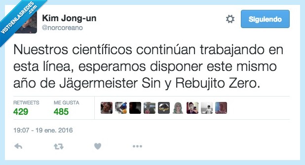 cientifico,investigador,trabajar,año,Jaggermeister,sin,calorías,rebujito,zero,norcoreano