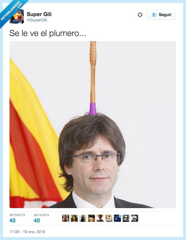 Puigdemont,plumero,ver,pelo,utensilio