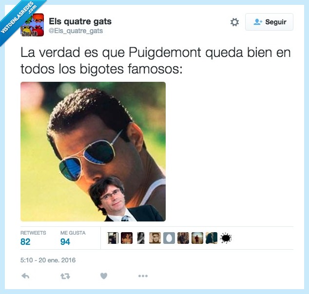 Puigdemont,bigote,famoso,Freddy Mercury