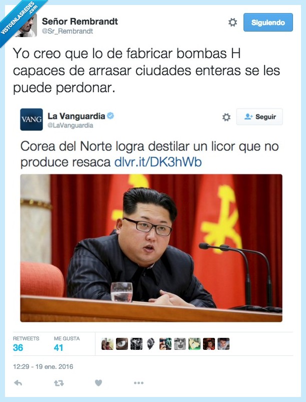 fabricar,bombas,Kim Jong Un,ciudad,entera,licor,alcohol,resaca,perdonar