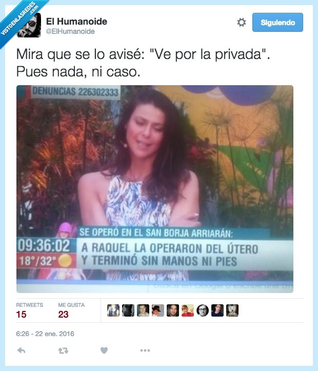 operar,utero,quedar,manos,pies,operacion,error,medico,privada