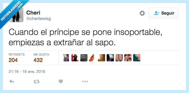 principe,insoportable,extrañar,novio,pareja,echar,menos,sapo,amor