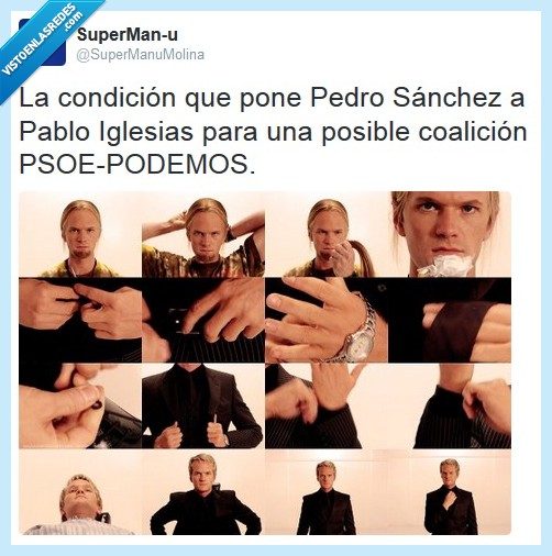 psoe,podemos,pedro sánchez,pablo iglesias,coalición,condición,barney stinson,cómo conocí a vuestra madre