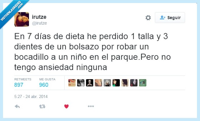 dieta,días,bolsazo,zas en toda la boca,dientes,bocadillo,niño