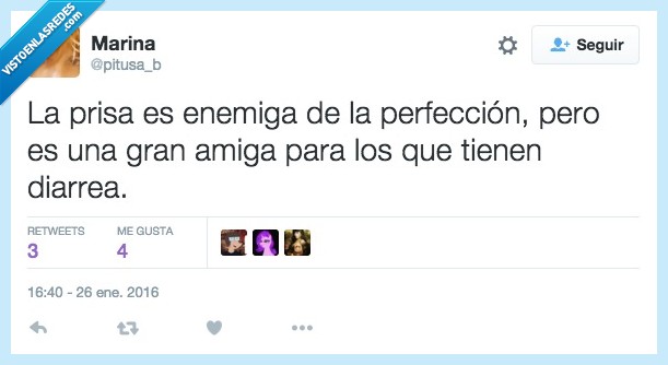 prisa,enemiga,perfección,gran,amiga,diarrea,correr