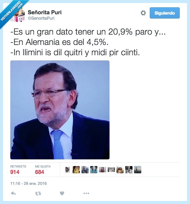 dato,paro,Alemania,Ilimini,burla,Mariano Rajoy,comparar