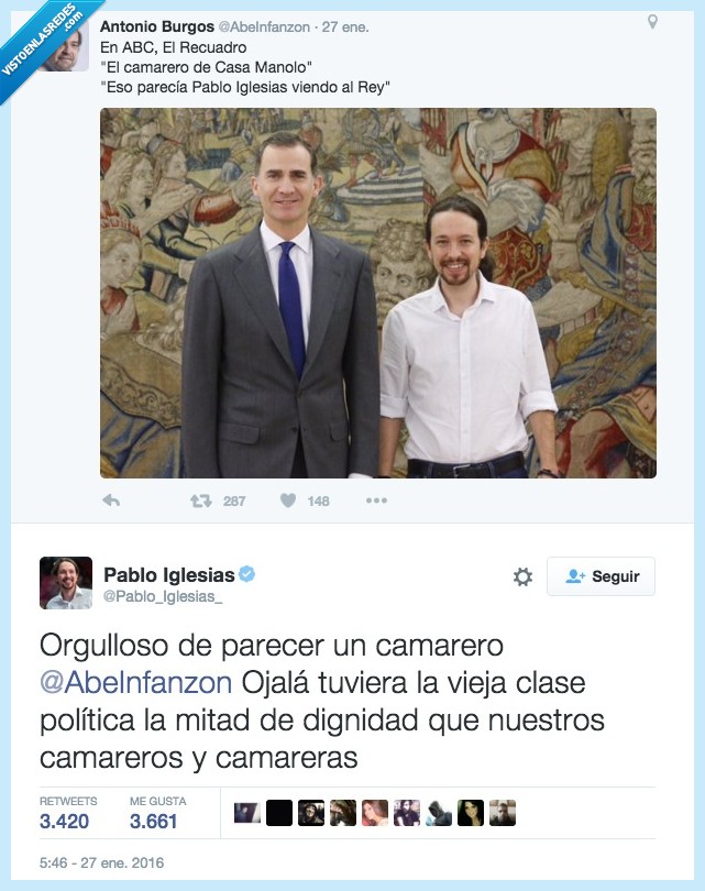 camarero,Casa Manolo,parecer,Pablo Iglesias,Antonio Burgos,orgulloso,dignidad