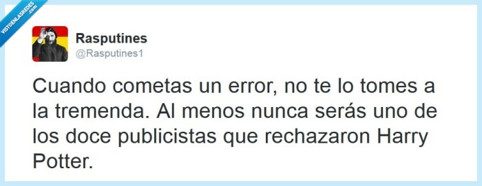 cometer,cometas,error,problema,tremenda,publicista,rechazar,Harry Potter