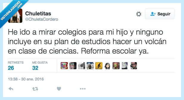 mirar,colegio,apuntar,hijo,plan,estudios,volcán,clase,ciencias