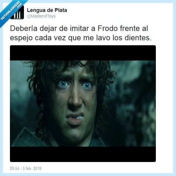 Frodo,Ella-laraña,dientes,espuma,imitar,El Señor de los Anillos