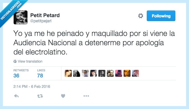 deliro,apología,detención,electrolatino,audiencia,nacional,peinar,maquillar