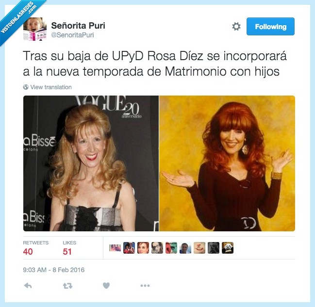pelo,postizo,gala,photocall,Rosa Díez,política,tocado,peinado,Matrimonio con hijos,estilismo,hortera,de bolera