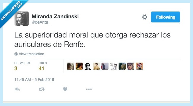 auriculares,superioridad,moral,superior,otorga,rechazo,rechazar,Renfe