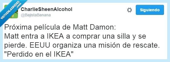 Matt Damon,IKEA,Silla,Estados Unidos,EEUU,cine,Rescate,Perdido,Película
