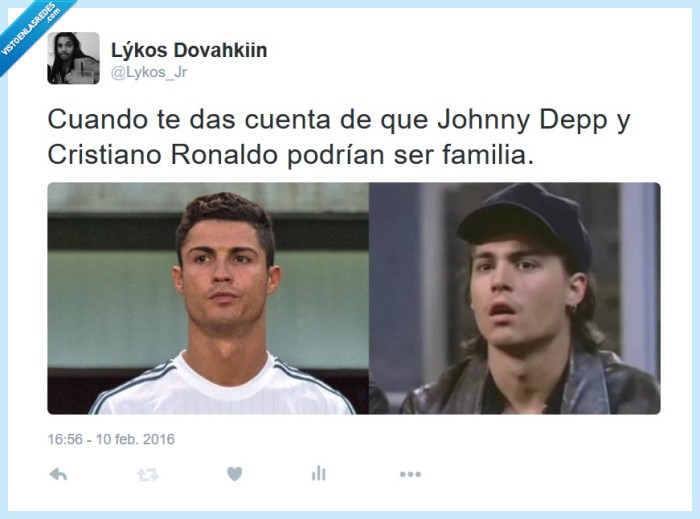 Cristiano Ronaldo,CR7,Johnny Depp,clavado,parecido