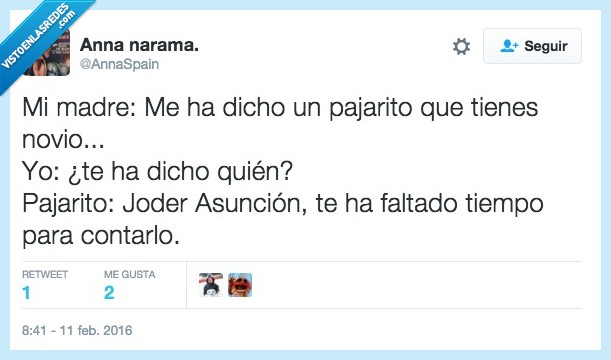 pajarito,dicho,novio,madre,hija,quien,Asunción,tiempo,contar