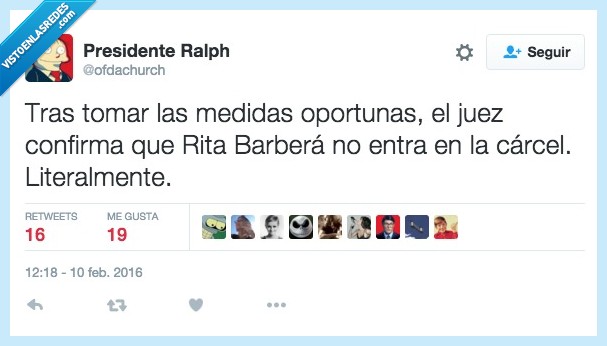 Rita Barbera,entrar,caber,carcel,medida,literalmente