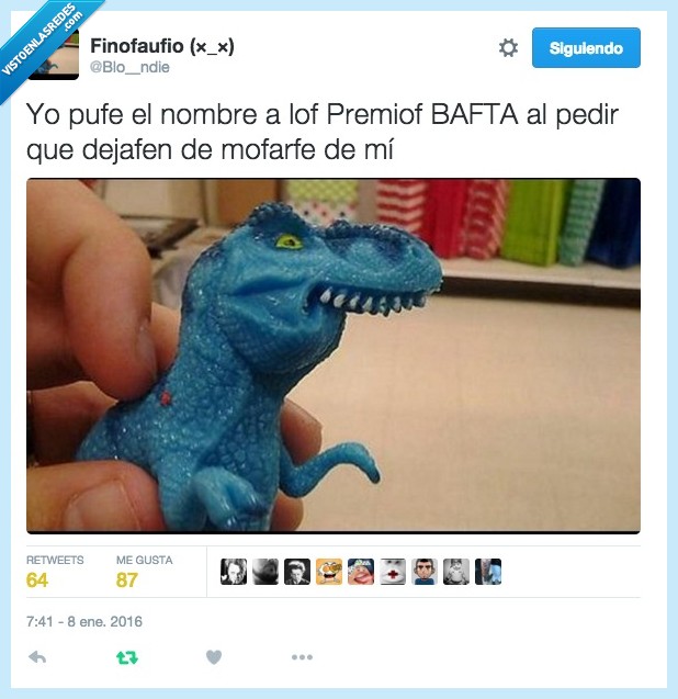 BAFTA,premio,basta,dinosaurio,mordida,Wilbur
