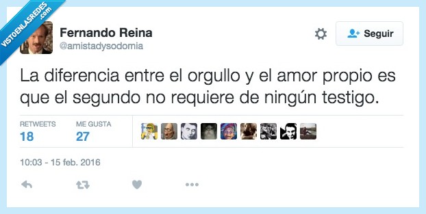 diferencia,orgullo,amor propio,segundo,testigo