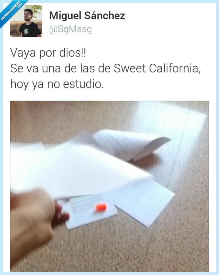 Sweet California,integrande,grupo,musica,estudiar,excusa,apuntes,tirar