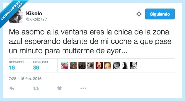 asomo,ventana,asomar,chica,ayer,esperar,coche,zona azul,parquímetro,multa