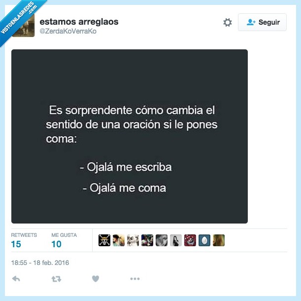 importante,sorprendente,cambia,sentido,oración,coma,poner