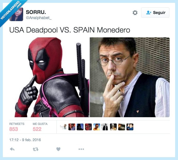 Deadpool,Juan Carlos Monedero,pose,cartel,EEUU,Spain