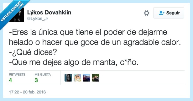 unica,poder,dejar,helado,frio,calor,manta