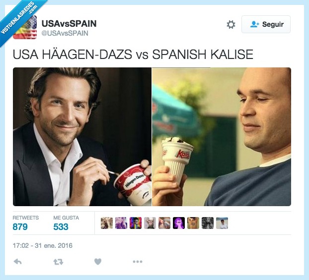 Kalise,Haagen Dazs,USA,estados unidos,España,Iniesta