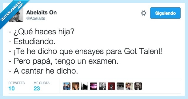 papa,padre,madre,mama,hija,estudiando,estudiar,ensayar,ensayes,Got Talent,examen,cantar