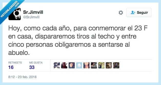 año,cada,conmemorar,23F,disparar,techo,golpe de estado,obligar,sentar,abuelo