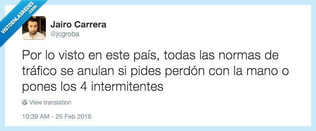 mano,intermitente,leyes,anuladas,caos,permiso,pedir,perdon