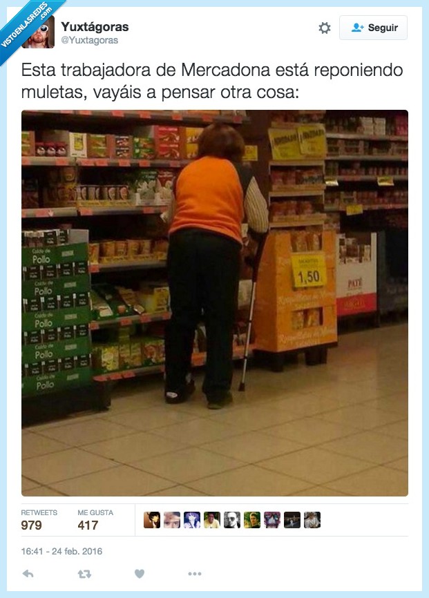señora,Mercadona,baja,muletas,trabajar,explotación,vergüenza