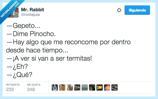 Gepeto,Pinocho,madera,algo,come,dentro,termitas