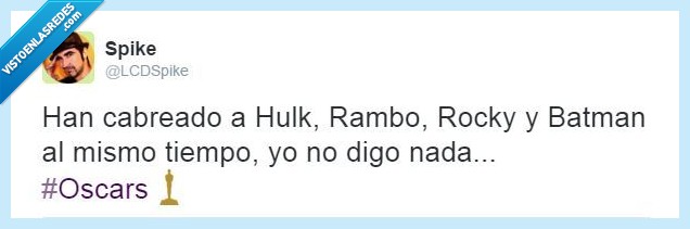 Oscars,Academia de cine,Rambo,Rocky,Batman,Hulk,Stallone,Christian Bale,Actor Reparto