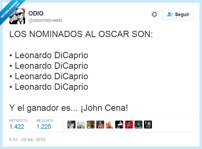Leonardo,Oscar,premio,actor,John Cena