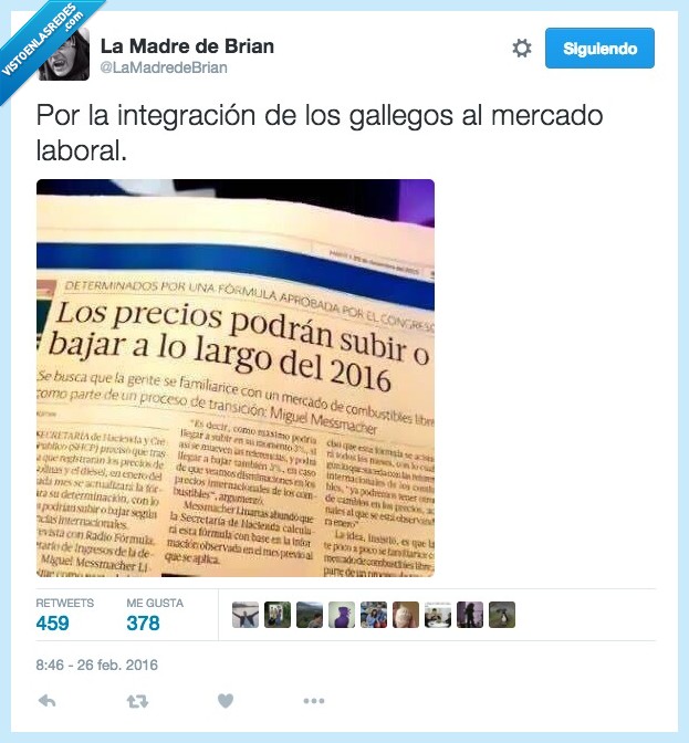 subir,bajar,precio,año,2016,gallegos,mercado,laboral