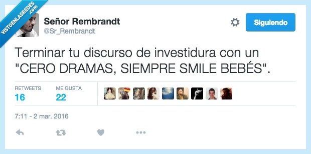 cero dramas,siempre smile,bebe,Aless Gibaja,discurso,investidura,acabarª